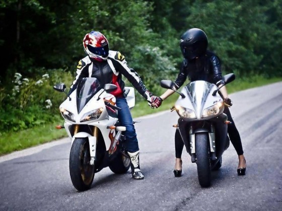 Love between Girls and Boys on Motorcycle <3